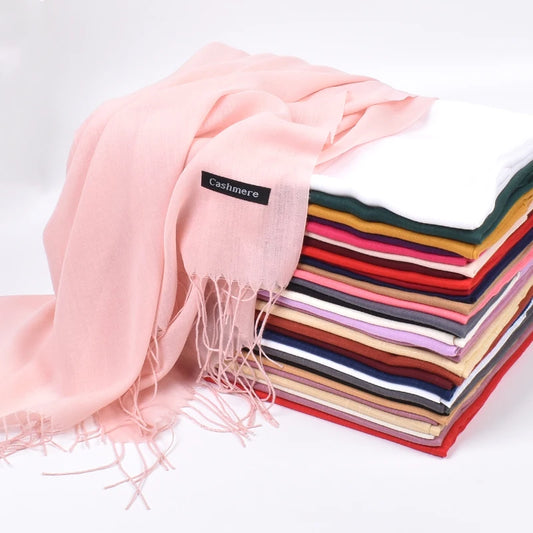 Leather Powder Solid Color Scarves for Men and Women - Autumn and Winter 120g Single Color Headband Shawl