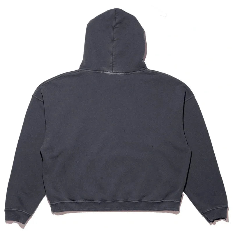 2025SS Ripped E.R.D. Hoodie – Men & Women Slogan Print Short Wide Sweatshirt