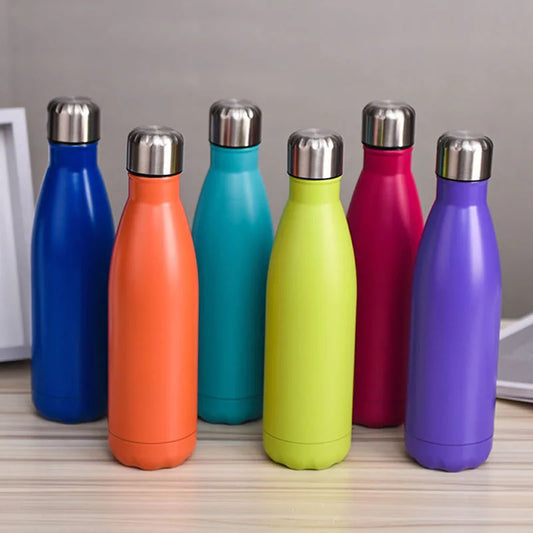 500ml Sport Bottles - Double Wall Insulated Vacuum Flask Stainless Steel Thermos, Large Capacity Coke Bottle, Car Water Cup