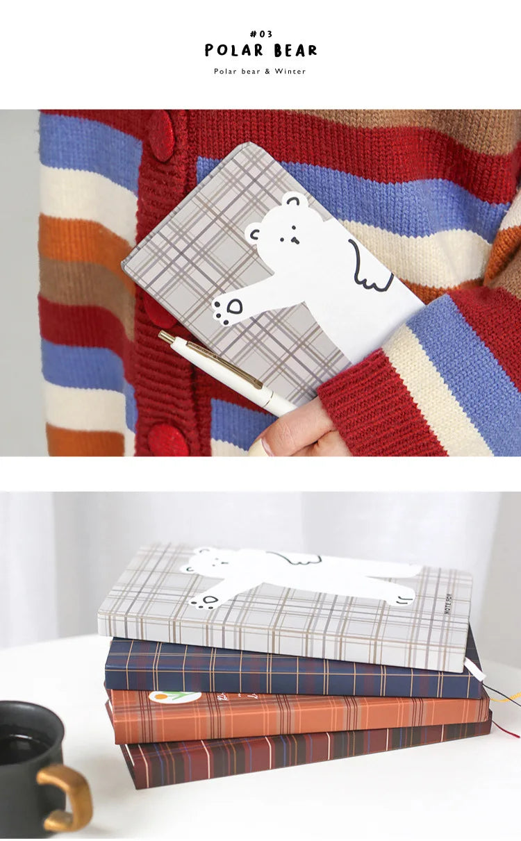 Retro Weekly Planner Notebook – Slim Notepad for Office & School, Cute Weekly Record Book