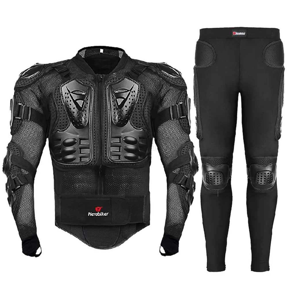 5XL Men's Motorcycle Jacket – Full Body Armor Protection for Motocross, Enduro Racing, Moto Gear & Protective Clothing