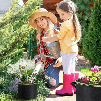 Non-Woven Grow Bags with Handles – 2/3/5/7/10 Gallon Vegetable & Flower Plant Pots