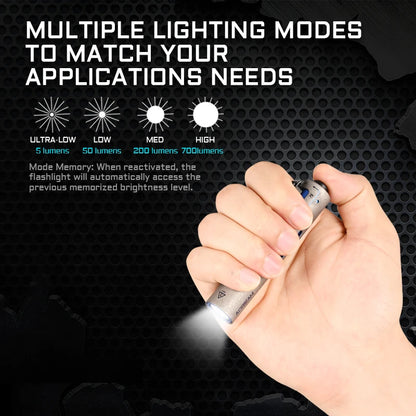 ACEBEAM Rider RX 2.0 Titanium LED Flashlight — 700 Lumens EDC AA Flashlight with Bolt-Action Design, IP68 Waterproof