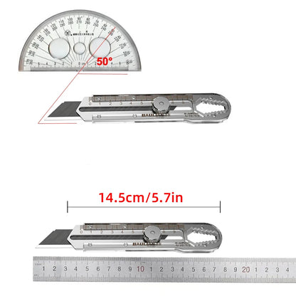 8 in 1 Multipurpose Utility Knife Box Cutter - Stainless Steel Retractable Heavy Duty Waterproof Snap-Off Cutter Knife