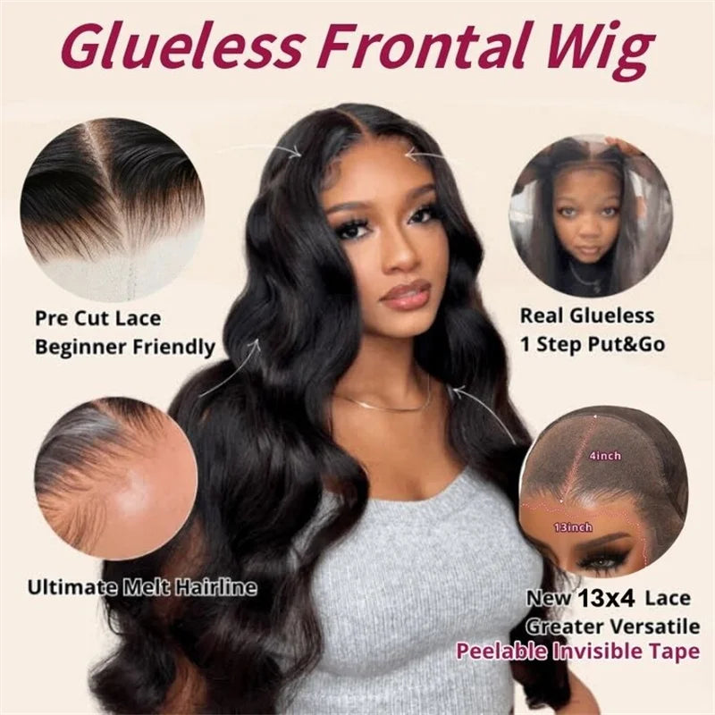 Beautyforever 3D Body Wave Lace Front Wig - Glueless, Ready-to-Wear, 100% Raw Human Hair, Bye Bye Knots