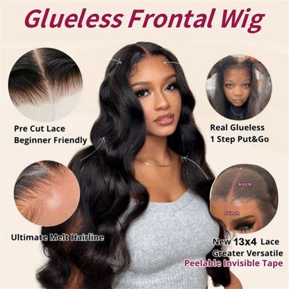 Beautyforever 3D Body Wave Lace Front Wig - Glueless, Ready-to-Wear, 100% Raw Human Hair, Bye Bye Knots