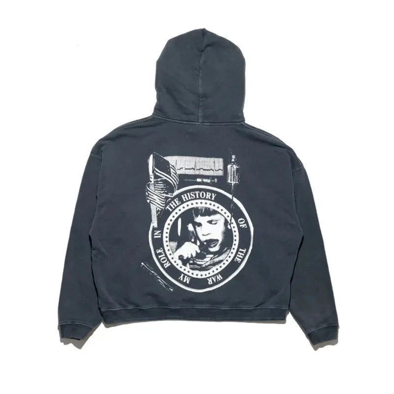 2025SS Ripped E.R.D. Hoodie – Men & Women Slogan Print Short Wide Sweatshirt