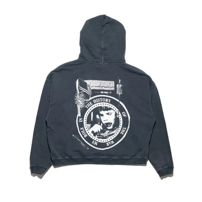 2025SS Ripped E.R.D. Hoodie – Men & Women Slogan Print Short Wide Sweatshirt