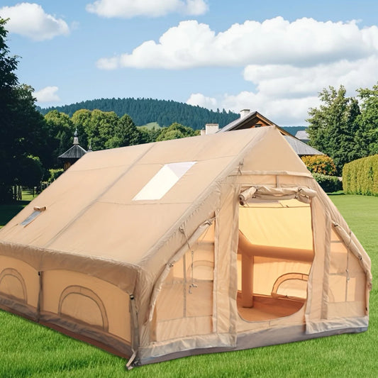 Inflatable Camping Tent for 4-8 People – Portable Water-Resistant Four-Season Tent with Windows