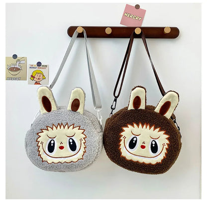 Labu Cartoon Crossbody Plush Bag – Kids Backpack & Shoulder Bag Doll Change Purse, Perfect Gift for Girls