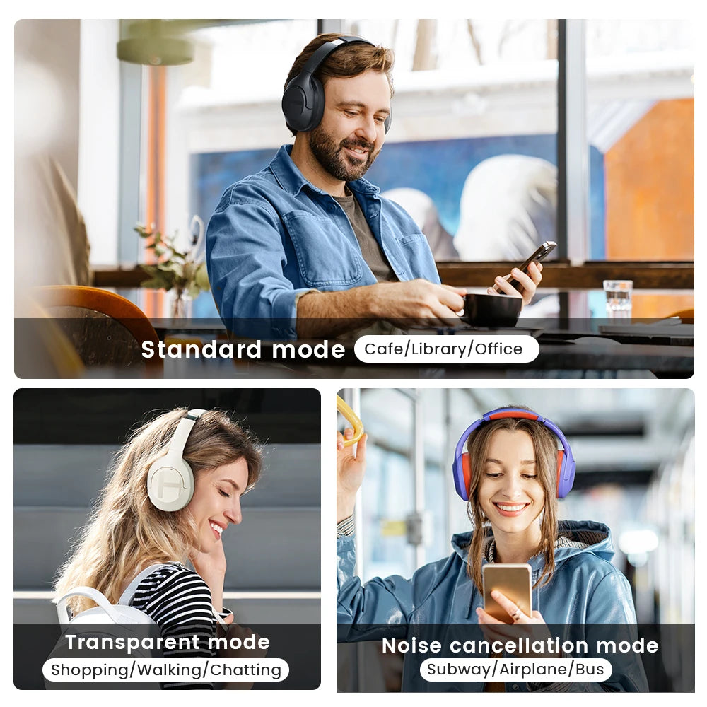 HAYLOU S35 ANC Wireless Headphones - Over-Ear Bluetooth 5.2, 42dB Active Noise Cancelling, 60-Hour Battery, 40mm Dynamic Driver