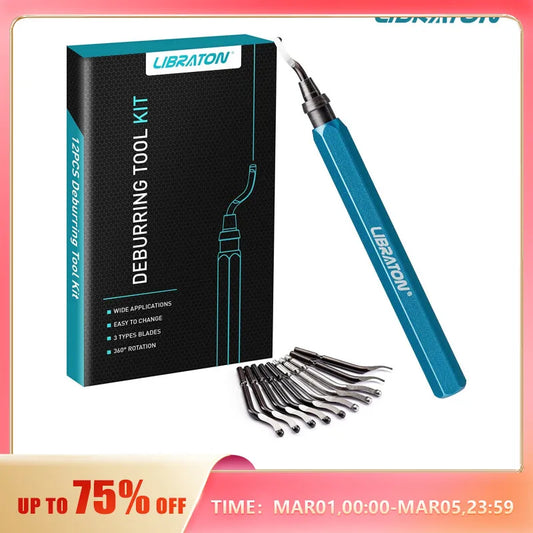 11-Blade Deburring Tool with HSS Steel Blades - 360 Degree Rotary Head for Metal, Resin, Plastic, 3D Printing, and Wood