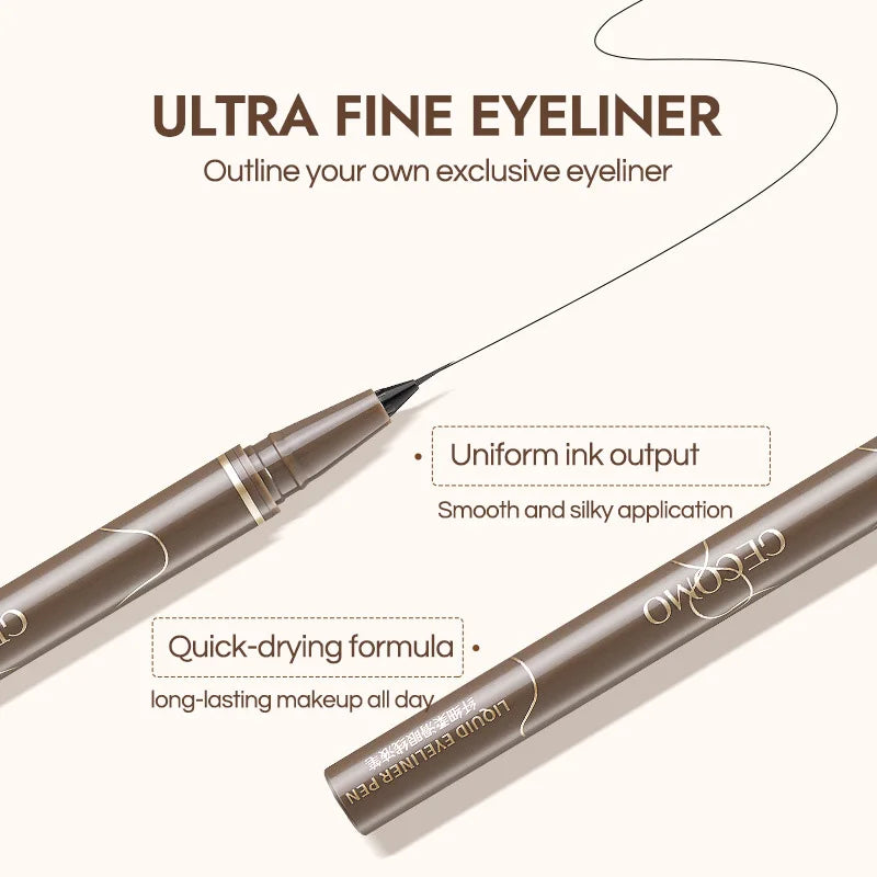 GECOMO 0.01mm Liquid Eyeliner – Super Slim, Waterproof, Quick-Dry, Long-Lasting & No-Smudge Pencil