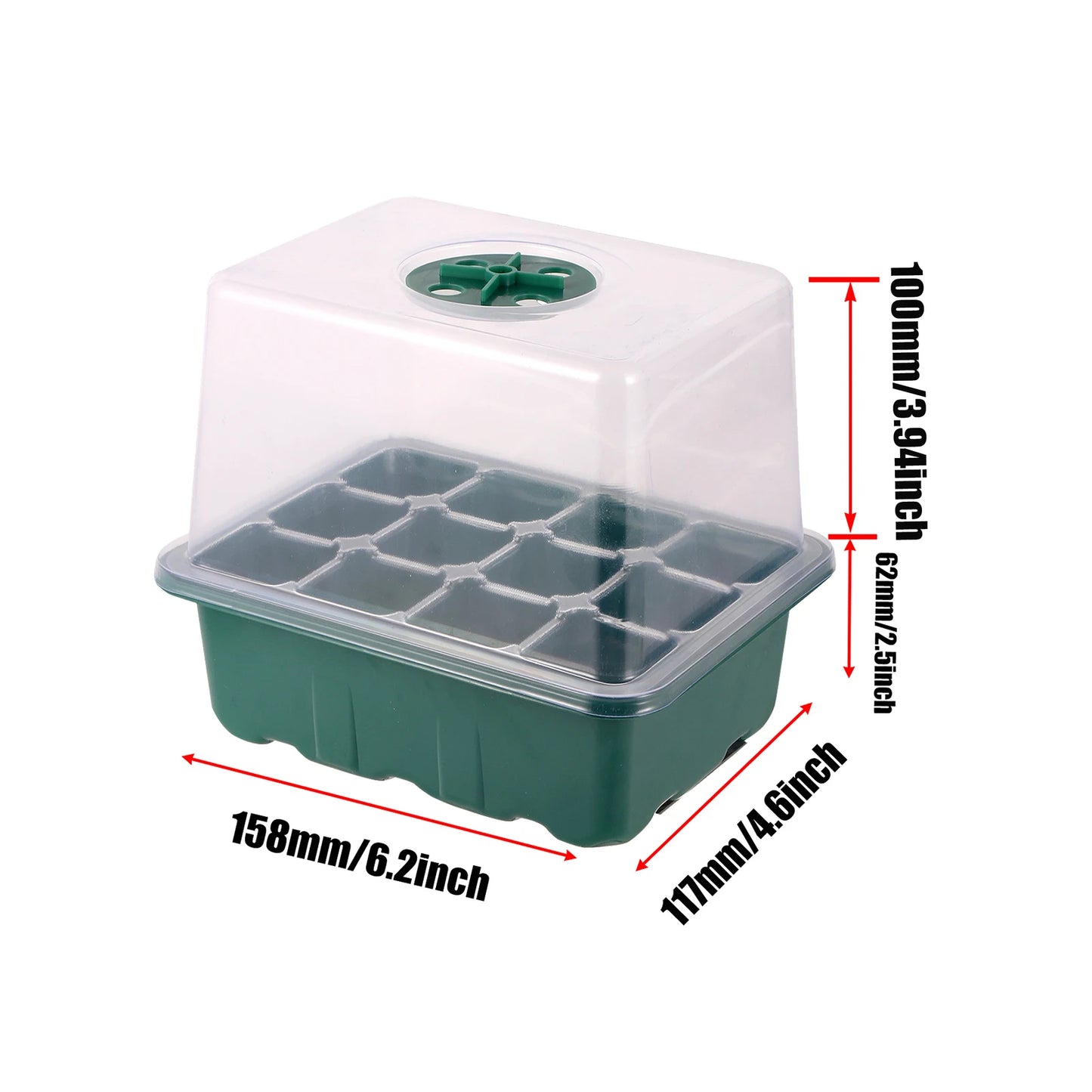 LED Grow Light with 6/12-Hole Seed Starter Trays — Indoor Plant Germination & Seedling Growing Box