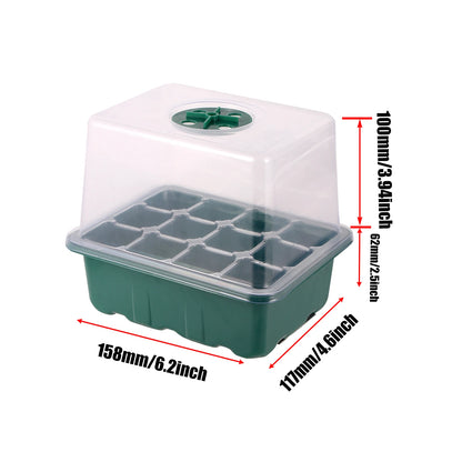 LED Grow Light with 6/12-Hole Seed Starter Trays — Indoor Plant Germination & Seedling Growing Box