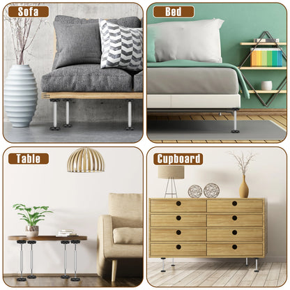 2Pcs Adjustable Telescopic Support Rods – 300kg Capacity Furniture Heightening Legs with Jack Frame