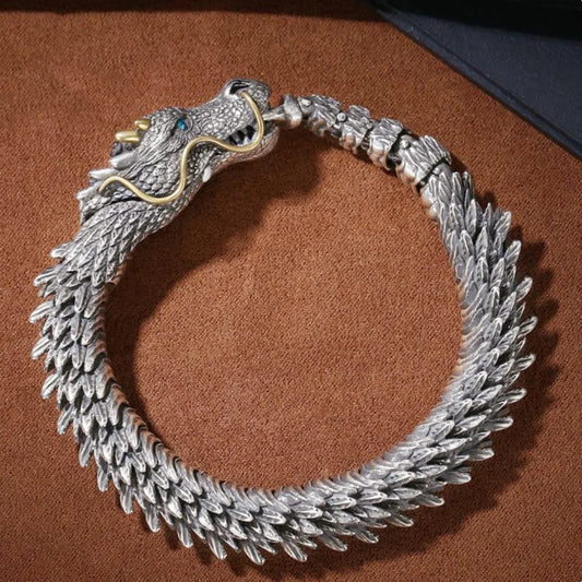 Trendy Dragon Copper Bracelet – Unisex Fashion Loong Metal Bangle, Party & Daily Jewelry Accessories for Women & Men