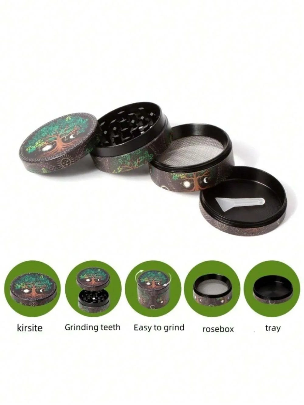 50mm Metal Gorilla Herb Grinder – 4-Layer Manual Spice, Pepper & Tobacco Mill for Cigarette Smoking Accessories