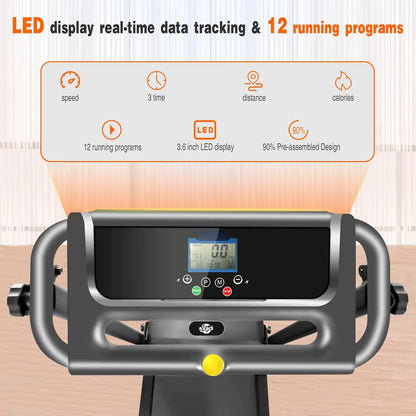 3.0HP Portable Foldable Treadmill for Home – Compact, LED Display with 12 Preset Programs