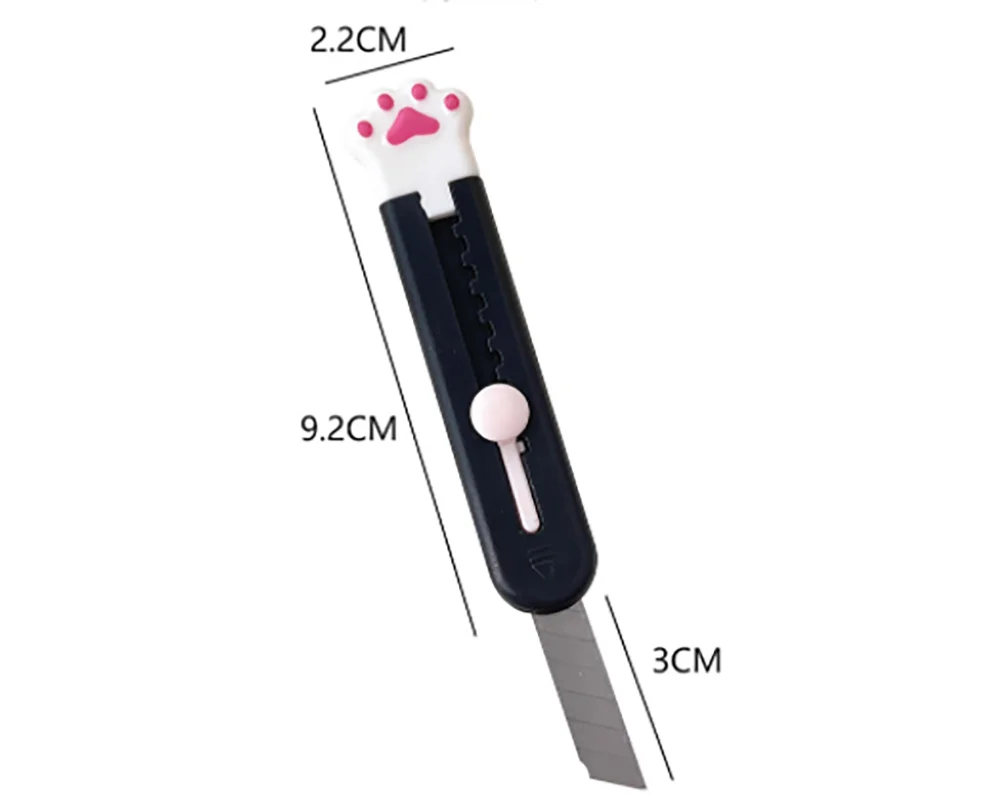 Kawaii Mini Pocket Cat Paw Utility Knife - Paper Cutter, Craft Wrapping, Refillable Blade Stationery, Big Sale