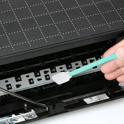 Precision Cleaning Swabs – Lint-Free Fiber Tips with Plastic Handles for Printers, Cameras, Optics, Crafts & Car Detailing