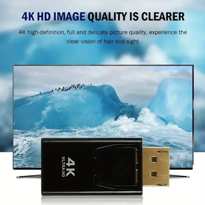 DP to HDTV 4K Adapter – DisplayPort Male to HDMI Female Video & Audio Converter for Computer, Laptop, TV