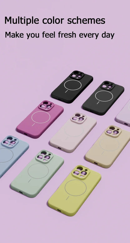 Original Liquid Soft Silicone MagSafe Case – Magnetic Wireless Charging Cover for iPhone 16 Plus, 15, 14, 13, 12 Pro Max, 11