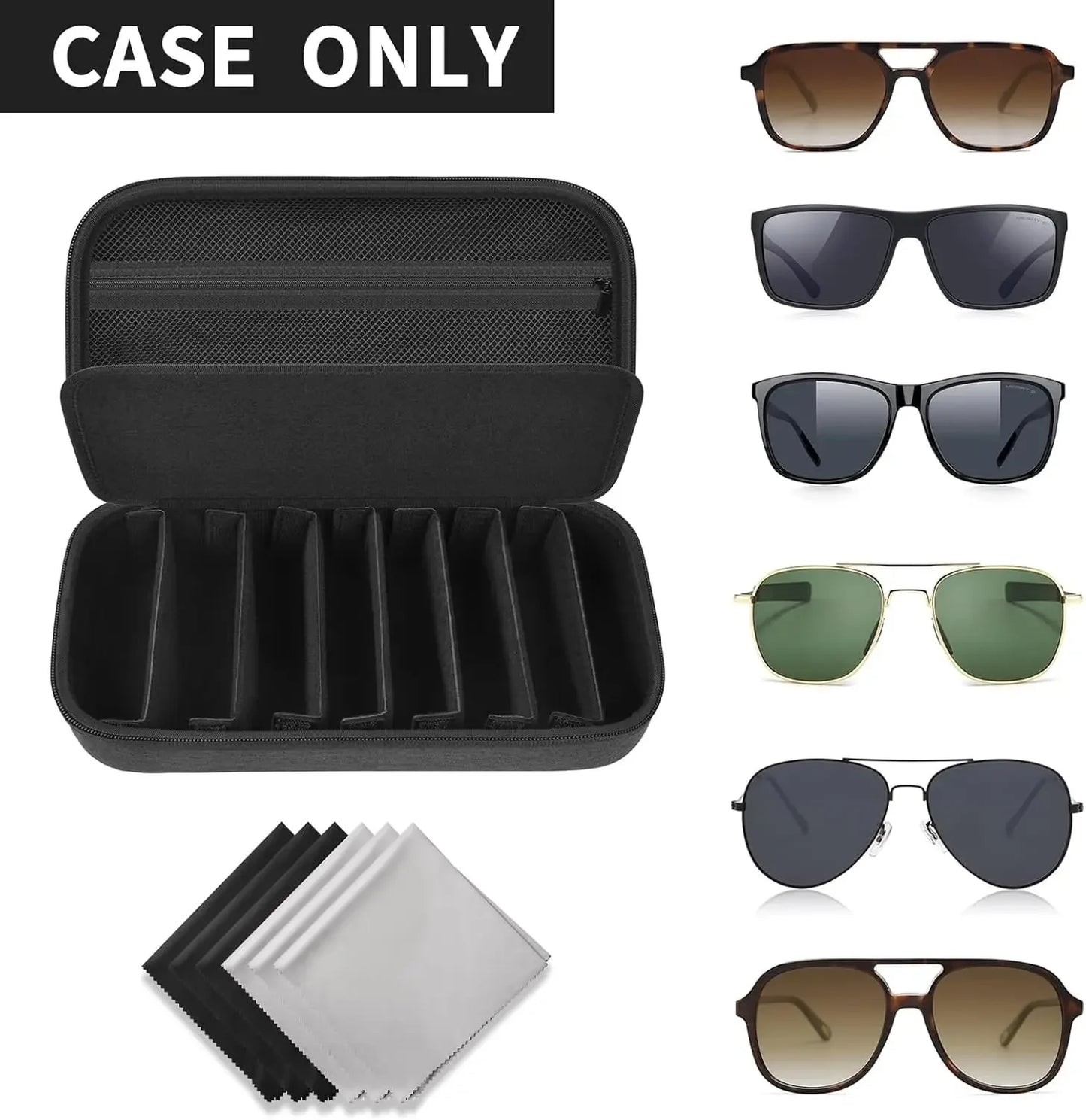 Travel Sunglasses Organizer Case for Quay Polarized Sunglasses – Men & Women Trendy Sunglass Storage Holder (Bag Only)