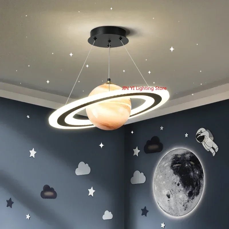 Acrylic Planet Pendant Lamp – Space Star Hanging Light for Living Room, Bedroom, Kitchen & Kids Room, E27 Bulb Compatible