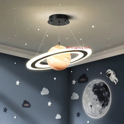 Acrylic Planet Pendant Lamp – Space Star Hanging Light for Living Room, Bedroom, Kitchen & Kids Room, E27 Bulb Compatible