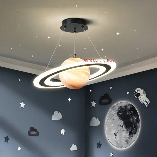 Acrylic Planet Pendant Lamp – Space Star Hanging Light for Living Room, Bedroom, Kitchen & Kids Room, E27 Bulb Compatible