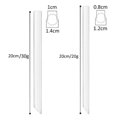 12/14mm Reusable Glass Drinking Straws — High Borosilicate, Straight Straws for Boba, Bubble Tea, Milkshakes, Smoothies, Fruit Cocktails, Bar Use