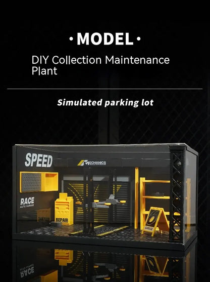 1:24 / 1:32 Scale Light-Up Parking Lot Toy – DIY Assembly Diecast Alloy Car Garage Scene for Display & Kids Gift