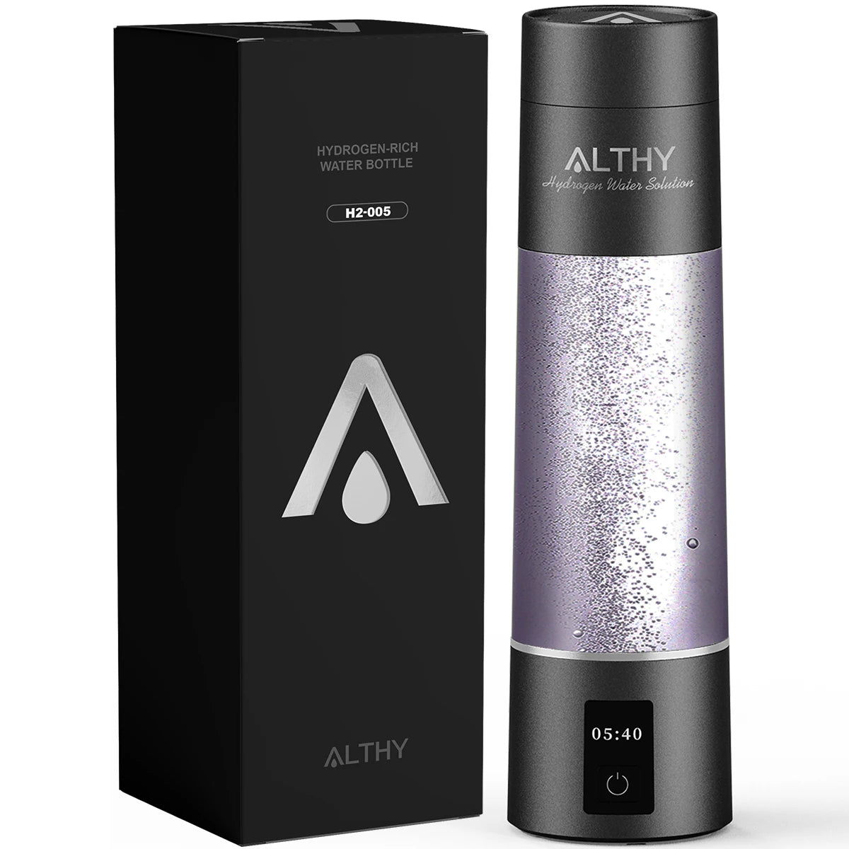 ALTHY Molecular Hydrogen Water Generator Bottle - DuPont SPE&PEM Dual Chamber Ionizer with Charging & Time Display
