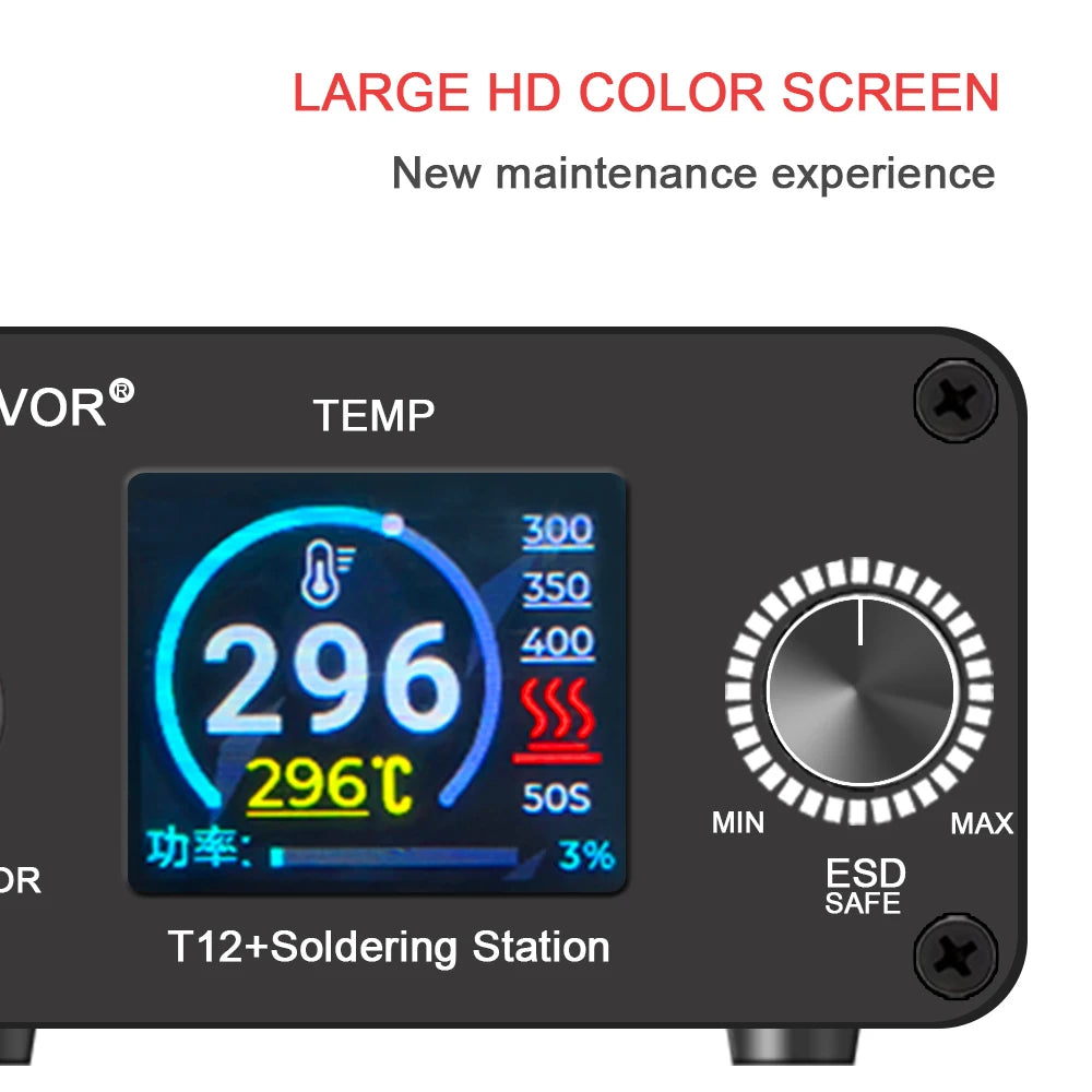 T12 75W Digital Soldering Iron Station – Adjustable Temperature Control, Welding & Rework Microcontroller Tool
