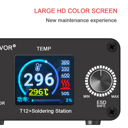 T12 75W Digital Soldering Iron Station – Adjustable Temperature Control, Welding & Rework Microcontroller Tool
