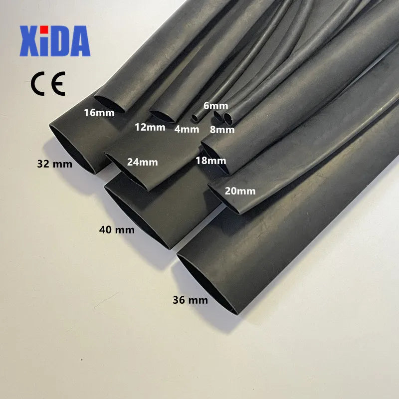 1 Meter 4:1 Dual Wall Heat Shrink Tube with Glue - Thermoretractile Shrinkable Tubing for Various Sizes - Heat Shrinkable Tubing