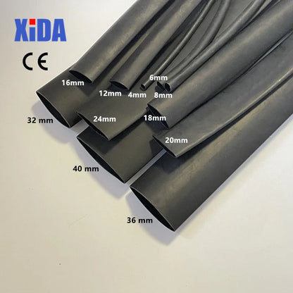 1 Meter 4:1 Dual Wall Heat Shrink Tube with Glue - Thermoretractile Shrinkable Tubing for Various Sizes - Heat Shrinkable Tubing
