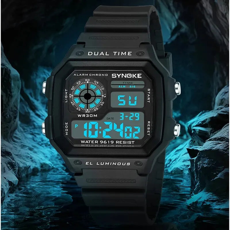 SYNOKE Digital Sports Watch for Men & Women – Luminous, Multifunction, Waterproof Wristwatch with Seven Lights for Outdoor & Running