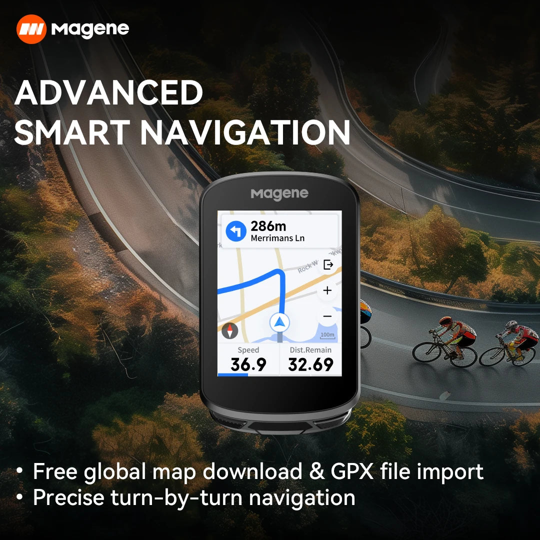 Magene C506 SE GPS Bike Computer - Navigation, WiFi, Bluetooth, Cycle Speedometer, Digital Stopwatch, 2.4 Odometer, Indoor Cycling