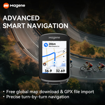 Magene C506 SE GPS Bike Computer - Navigation, WiFi, Bluetooth, Cycle Speedometer, Digital Stopwatch, 2.4 Odometer, Indoor Cycling
