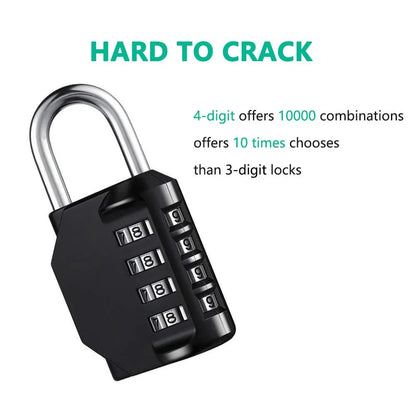 4-Digit Combination Lock – Resettable, Waterproof & Heavy-Duty Padlock for Outdoor Use