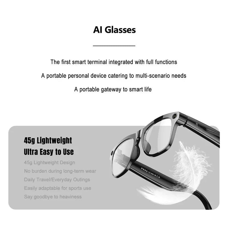 Xiaomi AI Smart Glasses — 8K HD Photochromic, Multifunction Camera Glasses with Translation, Bluetooth Calling, Voice Assistant, Music Player