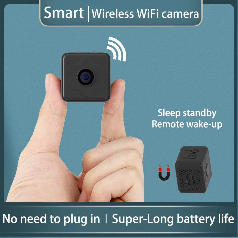 Mini Wireless Camera – WiFi Remote Monitor, Tiny Home IP Camera with Super-Long Battery Life