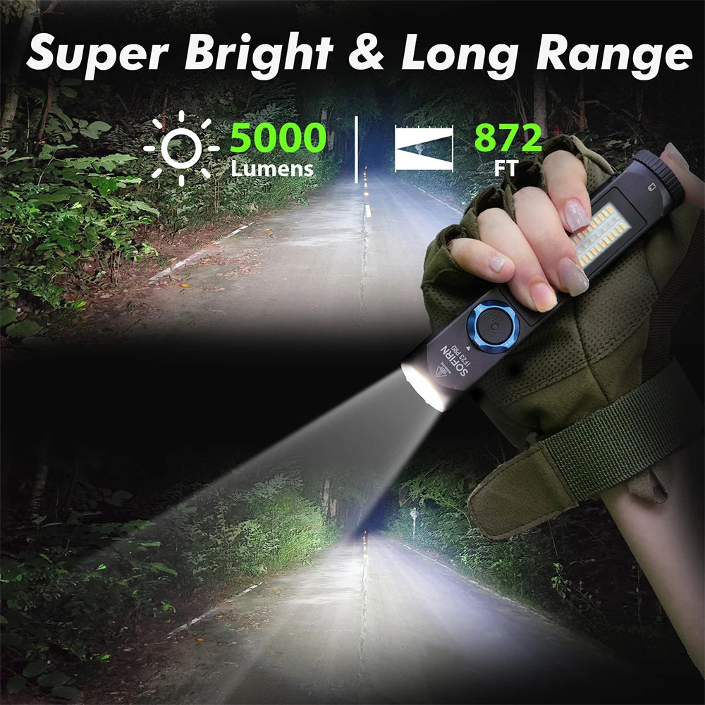 Sofirn IF23 PRO RGB Flashlight – 5000 Lumen XHP70B LED, 21700 USB-C Rechargeable Torch with Magnetic Base