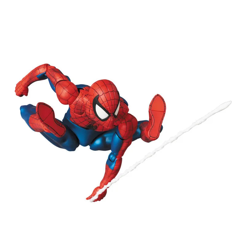 Disney Mafex 075 Spiderman Action Figure - 16cm High-Quality Spider Man Model with Multiple Accessories, Collectible Toy Gift