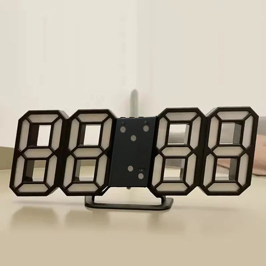 3D LED Digital Wall Clock – Luminous Multifunctional USB Plug-In Electronic Clock for Home Decoration