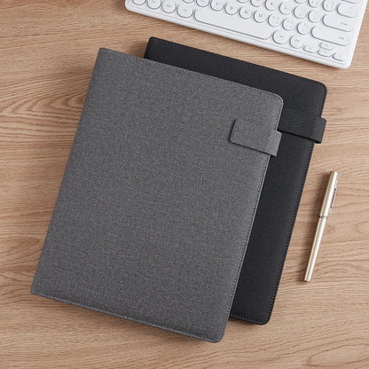 Leather Multifunctional A4 Conference Folder - Business Stationery Organizer with Zipper, Contract File Holder and Card Slots