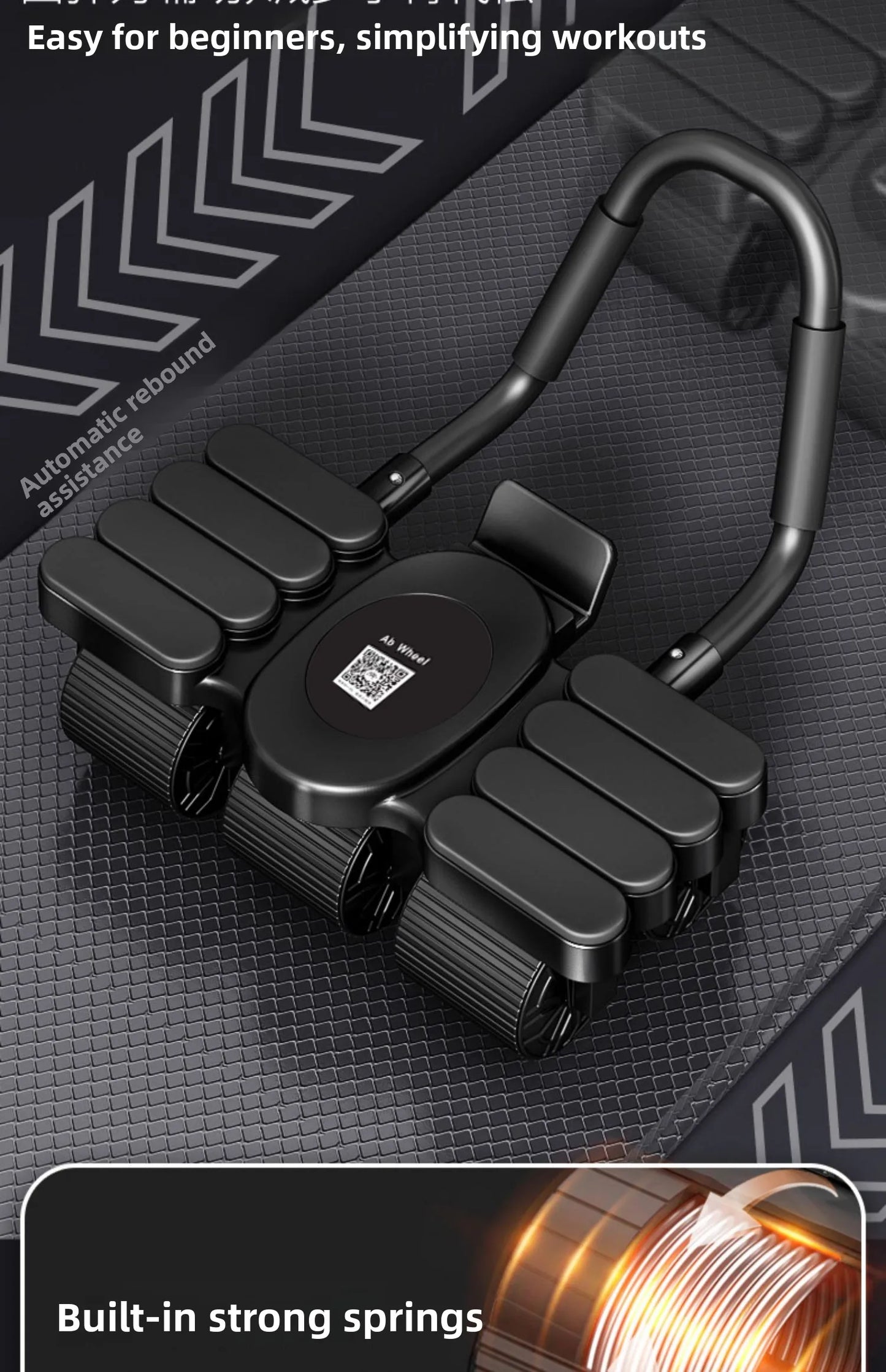 Updated Six-Wheel Eight-Knee Abdominal Wheel – PU Rebound Fitness Equipment for Home Exercise