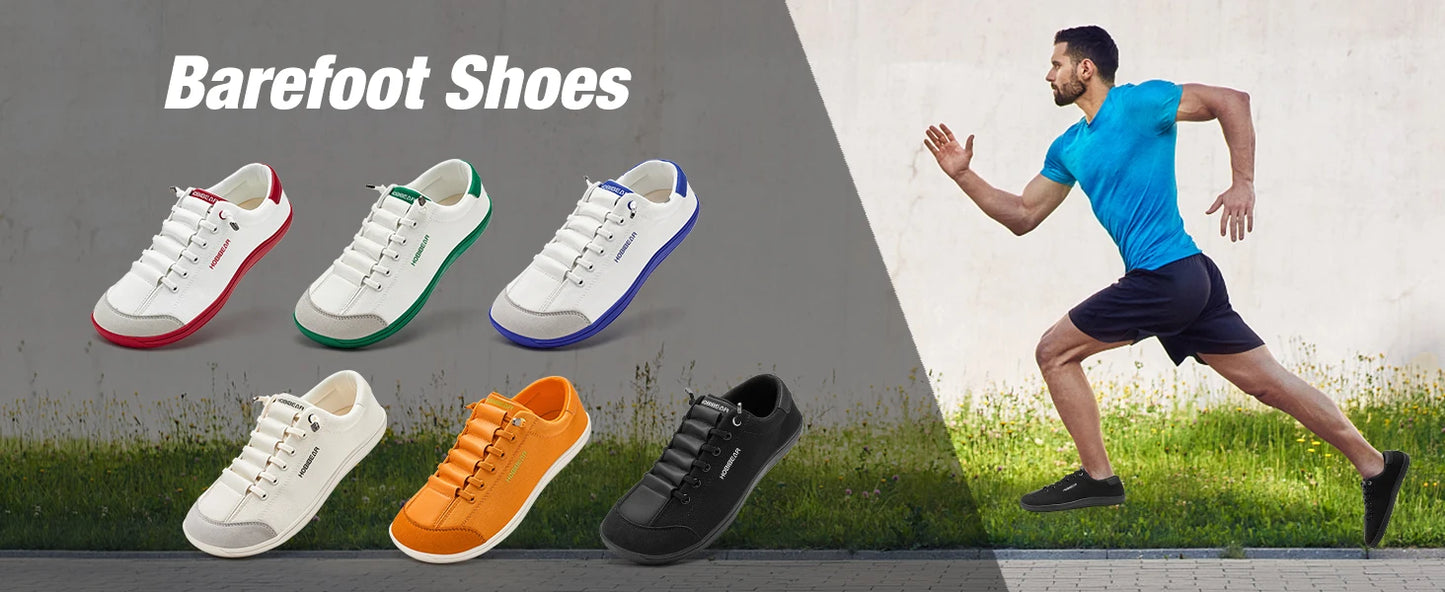 HOBIBEAR Unisex Barefoot Shoes – Zero Drop Wide Toe Casual Canvas Minimalist Walking Sneakers